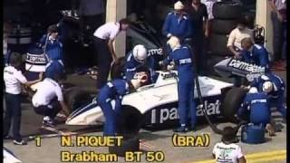 HD Very first refuelling pitstop in F1 Piquet 1982 LIVE COMMENTARY [upl. by Atteuqcaj]