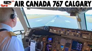 Piloting AIR CANADA Boeing 767300ER from Calgary  Cockpit Views [upl. by Enelra860]