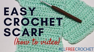 Basic Beginner Crochet Scarf [upl. by Drusy661]