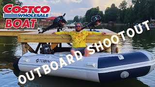 Costco Tobin Sports Inflatable Boat  TRIPLE OUTBOARD TEST [upl. by Ahseek]