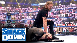 Edge returns to launch a surprise attack on Roman Reigns SmackDown June 25 2021 [upl. by Aspasia472]