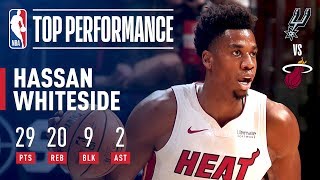 Hassan Whiteside With A Monster Performance 29 Pts 20 Rebs 9 Blks  November 7 2018 [upl. by Pylle851]