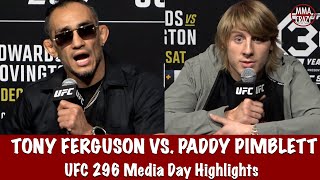 UFC 296 Tony Ferguson amp Paddy Pimblett Media Day Highlights [upl. by Linet]