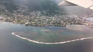 Tahiti French Polynesia  Landing at Faaā International Airport HD 2017 [upl. by Sina]