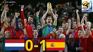 ⚽► España vs Holanda 10 FINAL MUNDIAL SUDÁFRICA 2010  Extended Highlights 11072010 [upl. by Imeon]