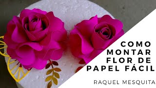 DIY Rosa de Papel fácil passo a passo [upl. by Stockwell289]