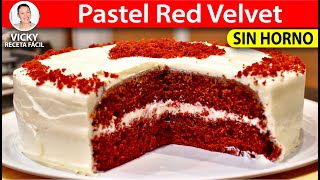 PASTEL RED VELVET SIN HORNO  Vicky Receta Facil [upl. by Gerbold]