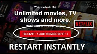 How to restart Netflix MembershipAccount 2024 [upl. by Nyloc254]