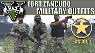 GTA V  New Fort Zancudo Military Outfits Top Custom Military Outfits [upl. by Ezitram]