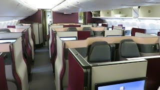 Qatar Airways 777300ER Qsuite cabin walkthrough [upl. by Madelin]