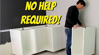 INSTALL AN IKEA KITCHEN  Part 2   Hanging the Cabinets [upl. by Shult986]