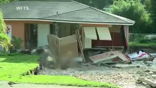 Watch Florida home collapse into sinkhole [upl. by Box]