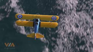 Vintage Stearman Biplane flying over Oregon Coast [upl. by Zaneta]