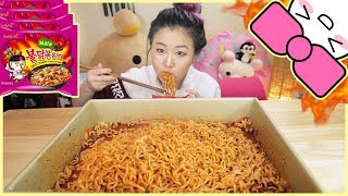 4X SPICY MALA FIRE NOODLE CHALLENGE [upl. by Etnemelc]