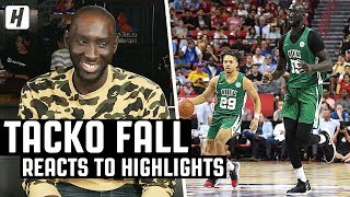 Tacko Fall Reacts To Tacko Fall Highlights  The Reel [upl. by Yecats143]