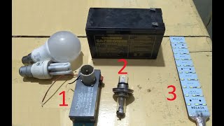 How to light up a CFL LED and Halogen bulbs using 12 volts battery [upl. by Banerjee658]