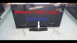 How To fit a Universal TV Central Stand  TV swivel base to replace the wide TV Legs [upl. by Lizned99]