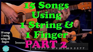 15 1 String Guitar Songs Part 2 Beginners Guitar Songs Easy Songs to Play on Guitar [upl. by Artied]