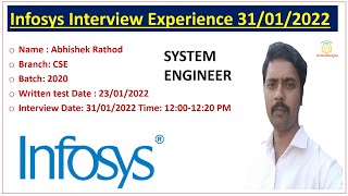 Infosys Interview Experience 31012022  TR amp HR Questions  Interview date 31012022 [upl. by Godderd]