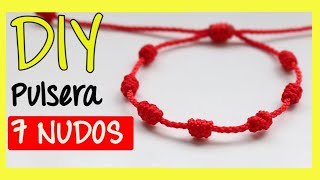 PULSERA de HILO ROJO con 《7 NUDOS》 📿 [upl. by Nosylla781]