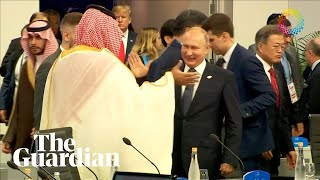 Putin and Saudi crown prince highfive at G20 summit [upl. by Netsrejk178]