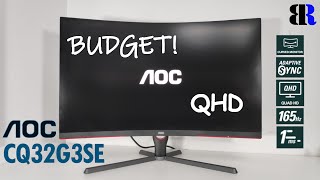 AOC CQ32G3SE 165Hz QHD Curved Gaming Monitor  Budget Gaming Monitor Unboxing  Screen Test [upl. by Ekez]