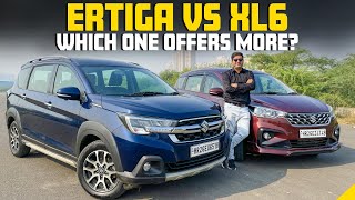 Maruti Suzuki Ertiga VS XL6  MPV Showdown  Features Performance and More  Times Drive [upl. by Boccaj]