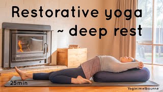 Restorative yoga  deep rest  whole body  25min [upl. by Anamuj224]