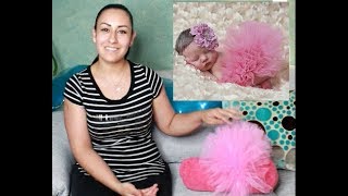 COMO HACER UN TUTU PARA FOTO DE BEBE DIY TUTU FOR BABY PHOTOS [upl. by Rubliw]