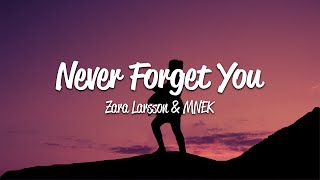 Zara Larsson  Never Forget You Lyrics ft MNEK [upl. by Nanete]