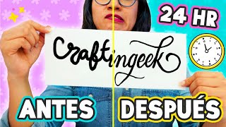 HAZ UN LETTERING PERFECTO EN 24Hrs 😱 ¿Lo logré ✄ Craftingeek [upl. by Ylim]