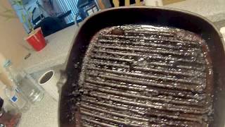 Quick Tip  How To Clean Charred Cast Iron Grill Pan [upl. by Willey]