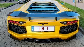 10x Aventador Revs startup accelerations  Zoute GP Knokke 2015 [upl. by Nyahs859]