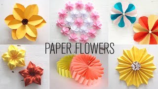 6 Easy Paper Flowers  Flower Making  DIY [upl. by Anaib]