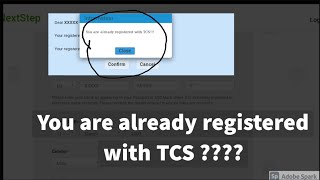 TCSregistrationerror  TCSNextStepregistrationerror [upl. by Madda]