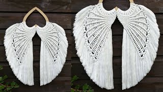 DIY ALAS de ANGEL en MACRAME paso a paso  DIY Macrame Angel Wings wall hanging Tutorial [upl. by Incrocci]