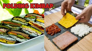 Super Easy Folded Kimbap kimbap kimbapsandwich gimbap koreanspamsandwich koreanspammusubi [upl. by Vitkun]