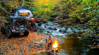 Camping In Roof Top Tent Jeep Overland [upl. by Tutt]