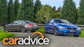 BMW 428i v Audi A5 20T Quattro Coupe Review [upl. by Naivat]