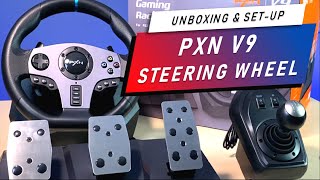 PXN V9 Steering Wheel  UNBOXING amp SETUP [upl. by Earahc]