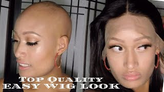 Flawless Bob Lace Frontal Wig Install on bald scalp Alopecia [upl. by Erbe412]