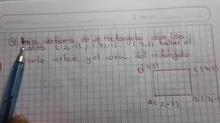 Tres vértices de un Rectángulo Ej 21 Elementos de Álgebra [upl. by Namilus]