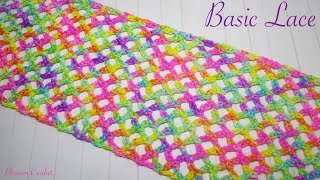 How to Crochet a Simple Lace Stitch Shawl Blanket Infinity Scarf [upl. by Rahas]