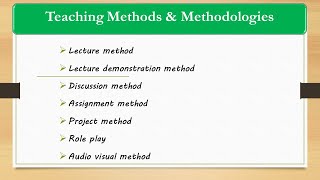 Teaching Methodologies [upl. by Refiffej432]