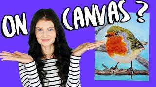 OIL PASTEL DRAWING ON CANVAS FOR BEGINNERS ► Bird Painting Tips amp Techniques [upl. by Rodrich858]