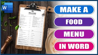 Create a Food  Restaurant Menu in Word  Microsoft Word Tutorials [upl. by Aztiraj208]