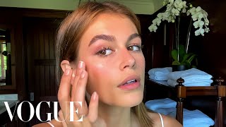 Kaia Gerber’s Guide to Face Sculpting and SunKissed Makeup  Beauty Secrets  Vogue [upl. by Erodoeht]