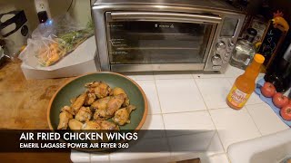 FRYING CHICKEN WINGS USING THE EMERIL LAGASSE POWER AIR FRYER 360 [upl. by Sivie]