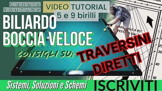 BILIARDO  v23 TRAVERSINI DIRETTI ED INDIRETTI CON SISTEMA NUMERICO E CON RIFERIMENTO DIAMANTI [upl. by Fadas931]