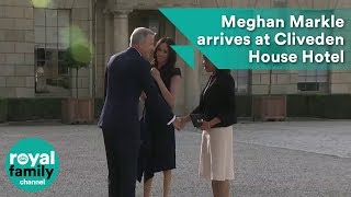 Meghan Markle arrives at Cliveden House Hotel with Mum ahead of Royal Wedding [upl. by Oralia]